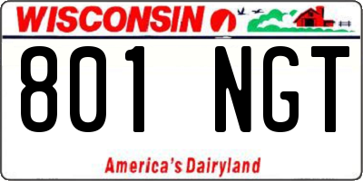 WI license plate 801NGT
