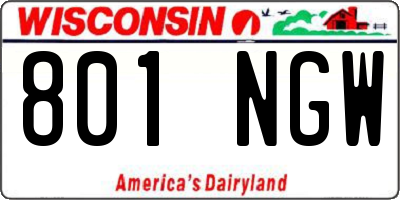 WI license plate 801NGW