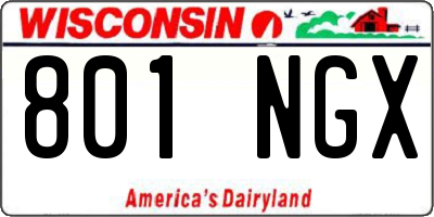 WI license plate 801NGX
