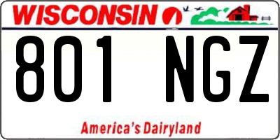 WI license plate 801NGZ