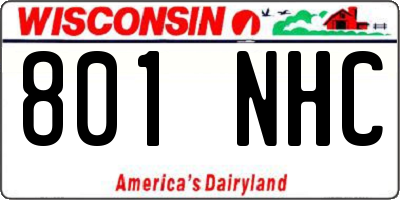 WI license plate 801NHC