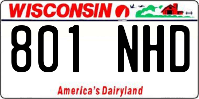 WI license plate 801NHD