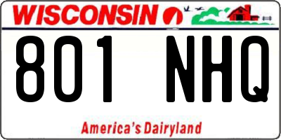 WI license plate 801NHQ