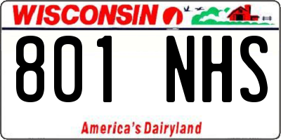 WI license plate 801NHS