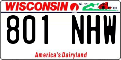 WI license plate 801NHW