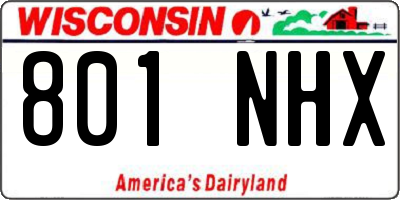 WI license plate 801NHX
