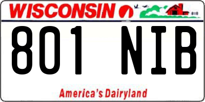 WI license plate 801NIB