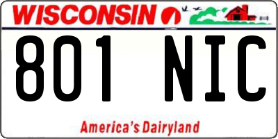 WI license plate 801NIC