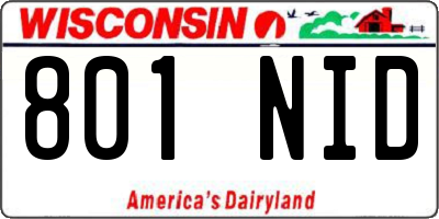 WI license plate 801NID