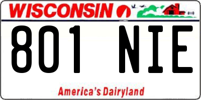 WI license plate 801NIE