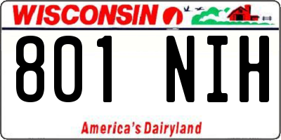 WI license plate 801NIH