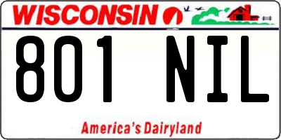 WI license plate 801NIL
