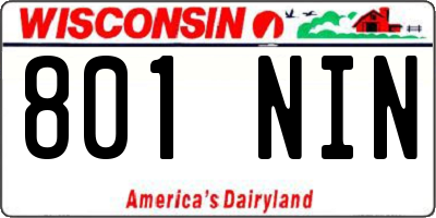 WI license plate 801NIN