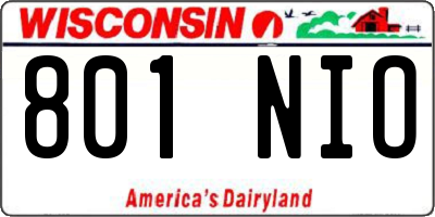 WI license plate 801NIO