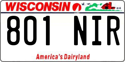 WI license plate 801NIR