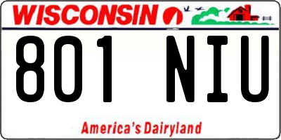 WI license plate 801NIU
