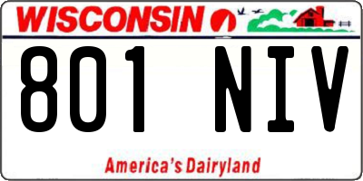 WI license plate 801NIV