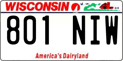 WI license plate 801NIW
