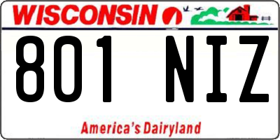 WI license plate 801NIZ