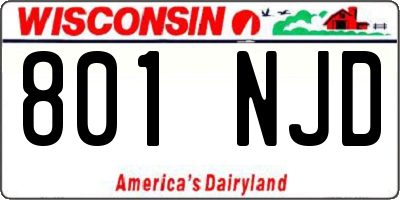 WI license plate 801NJD