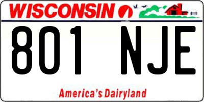 WI license plate 801NJE