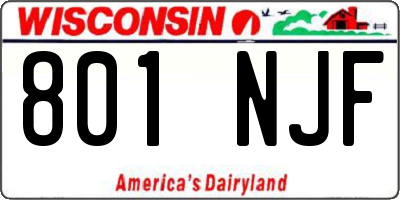 WI license plate 801NJF