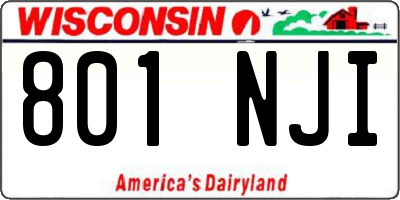 WI license plate 801NJI
