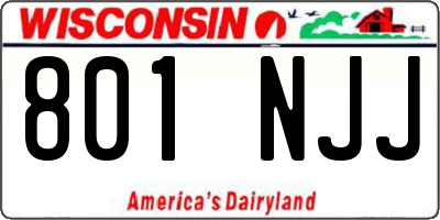WI license plate 801NJJ