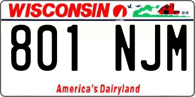 WI license plate 801NJM