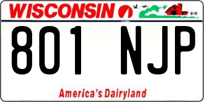 WI license plate 801NJP