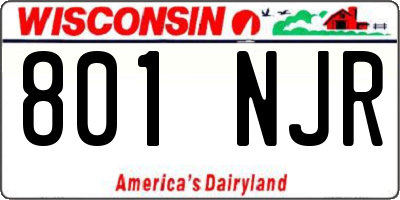 WI license plate 801NJR