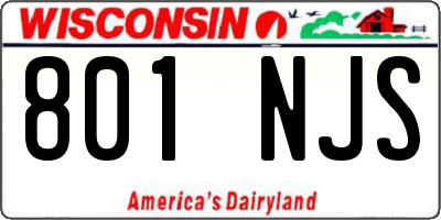 WI license plate 801NJS