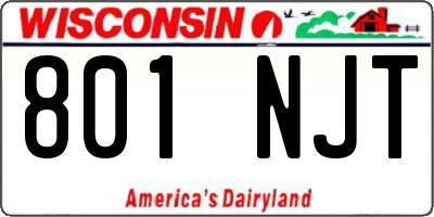 WI license plate 801NJT
