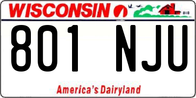 WI license plate 801NJU