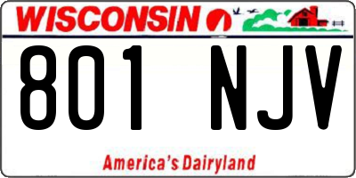 WI license plate 801NJV
