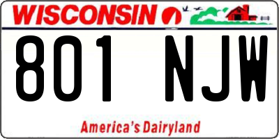 WI license plate 801NJW