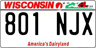 WI license plate 801NJX
