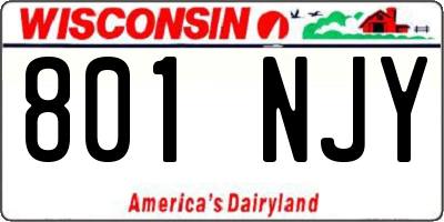 WI license plate 801NJY