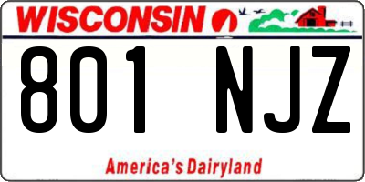 WI license plate 801NJZ