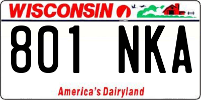WI license plate 801NKA