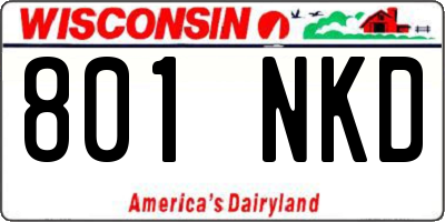 WI license plate 801NKD