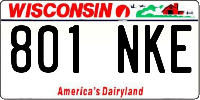 WI license plate 801NKE