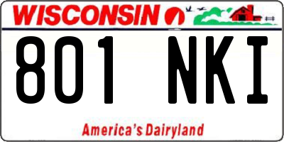 WI license plate 801NKI