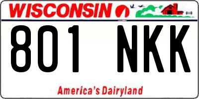 WI license plate 801NKK