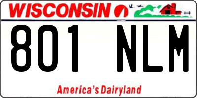 WI license plate 801NLM