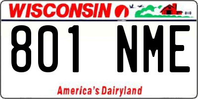 WI license plate 801NME
