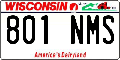 WI license plate 801NMS