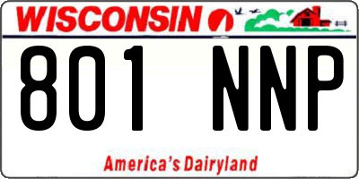 WI license plate 801NNP