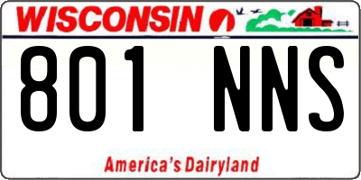 WI license plate 801NNS