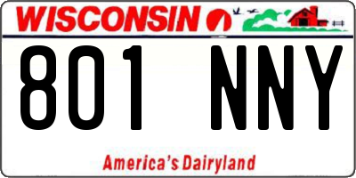 WI license plate 801NNY